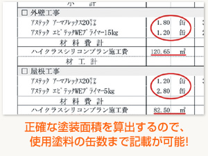 材料費・施工費の内容