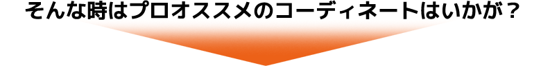 そんな時はプロオススメのコーディネートはいかが？