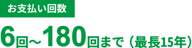 分割払いでのお支払い回数