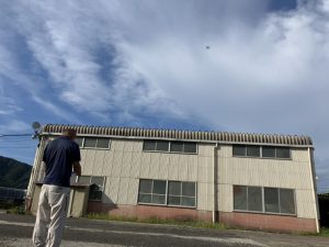 敦賀市の外壁塗装工事（ドローン操縦練習）