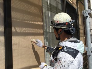 敦賀市の外壁塗装工事（下地調整）