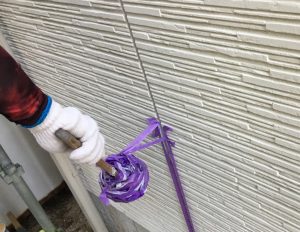 敦賀市の外壁塗装工事（シーリング工事、仕上げのテープ剝がし）